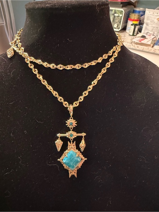 Kendra Scott Jewelry - Kendra Scott Gold-Tone Layered Necklace with Turquoise Blue Stone